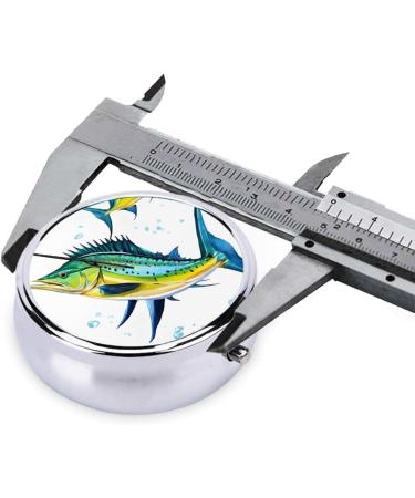 Buy Round Pill Box - 3 Compartment Fish Art Design | Portable Travel Medicine Organizer | Mini Decorative Pill Case for Vitamins - Buy Online on GoSupps.com