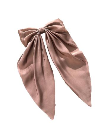 Yuyeran 2Pcs Big Bow Hair Clips French Style Knotted Barrettes for Women Girls - Champagne+Brown - Buy Online on GoSupps.com