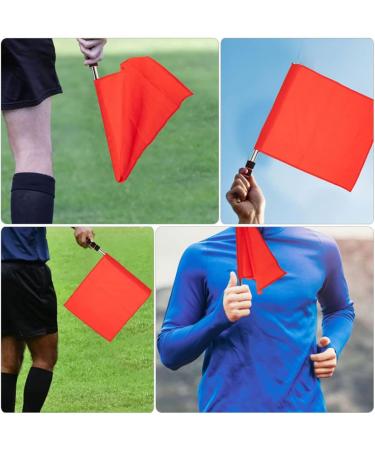 Operitacx Racing Flags Referee Hand Flag Set - 4Pcs Green Red Safety Flags for Football Sports - Stainless Steel Pole Handle - Traffic & Event Management - Buy Online on GoSupps.com