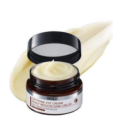 BOLI Caffeine Eye Cream Hyaluronic Acid Niacinamide Peptides for Puffy Bags Fine Lines Dark Circles Under Eye Cream 1.05 Ounce (Pack of 1)