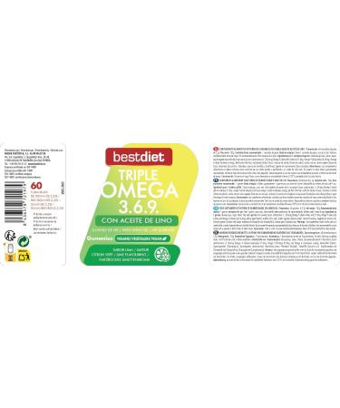  Best Diet BestDiet Triple Omega 3 6 & 9 Gummies - Vegan Food Supplement - Candy Size - With Pectin & Flaxseed Oil - Beneficial for the - Buy Online on GoSupps.com