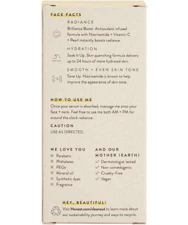 Honest Beauty Everyday Radiance +C Moisturizer with Vitamin B3 and Vitamin C - 1.7 fl. oz. | EWG Certified, Non-comedogenic, Vegan, Cruelty-Free - Buy Online on GoSupps.com
