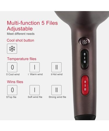 Ionic Hairdryer Professional Hair Dryer Hair Dryer for Women 2 Speed 3 Heat Settings and Cool Shot Button with 2 Nozzles Negative Ion and Constant Temperature for a Frizz Free Shine Hair Care 2400W - Buy Online on GoSupps.com