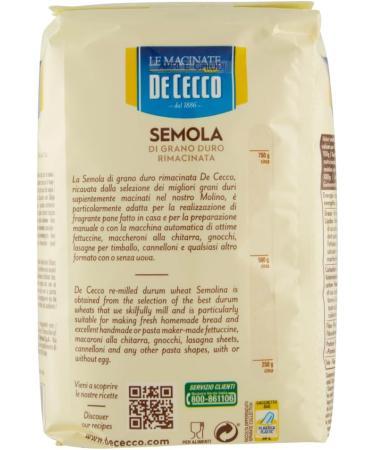  Italian Gourmet E.R. Lot de 3 semoules de bl dur De Cecco - Remilled durum wheat semolina + pulp Italian Gourmet - 400 g - Buy Online on GoSupps.com