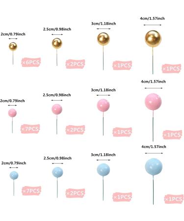 Colorful Pearl Ball Cake Topper for Bear Theme Parties | Wedding Decor Supplies (Gold Pink Blue) - Buy Online on GoSupps.com