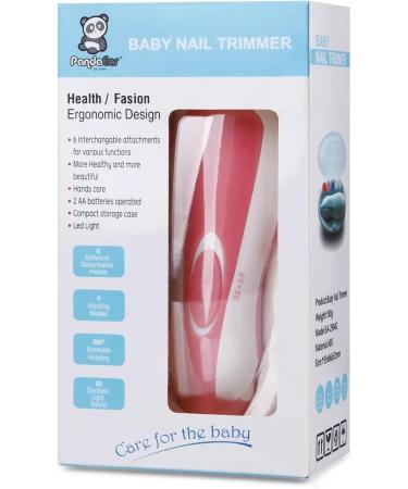 PandaEar Electric Baby Nail Trimmer Kit with 6 Replacement Pads - Pink - Buy Online on GoSupps.com