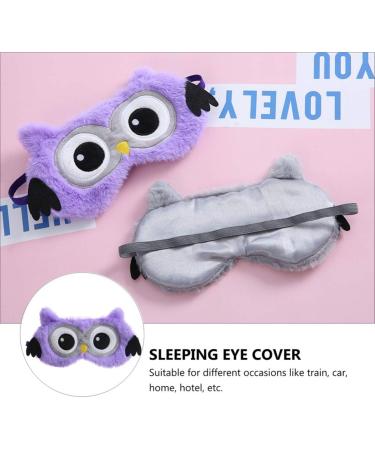 EXCEART Owl Eye Cover - Cute Cartoon Animal Sleep Mask for Kids & Adults - Purple - Buy Online on GoSupps.com