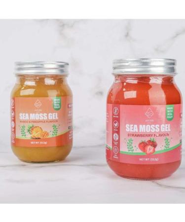 Mango & Pineapple Sea Moss Gel (500G) by ArganSea | Natural and Organic Made with Fresh Wildcrafted Irish Sea Moss from St Lucia | Dr Sebi Approved | 92 Vitamins Immune Boost Superfood - Buy Online on GoSupps.com
