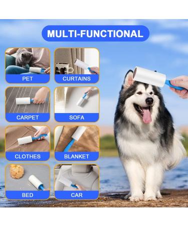 flintronic Lint Hair Roller Pet Hair Remover Super Sticky 360 Sheets Roll Paper 1 Lint Roller and 6 Replacement Heads Collecting Hair from Sweaters Pants Shirts Suits Skirts Carpets #2 360 Sheets (6*60 Sheets) - Buy Online on GoSupps.com