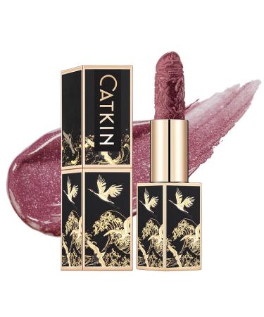 CATKIN Semi-Matte Lipstick Long Lasting Matte Lipstick High Impact Color Moisturizer Infused with Vitamin E and Avocado Oil Smooth Soft Texture