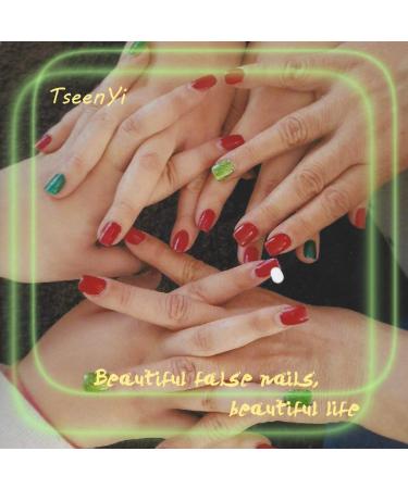 TseenYi Cherry Red Full Cover Fake Nails - 24pcs Square Artificial Nails for Women & Girls - International Shipping Available - Buy Online on GoSupps.com