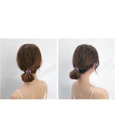 SCSpecial Elastic Hair Ties 50 Pieces Hair Elastic Bands 2.5 mm Ponytail Holders for Women and Girls - Purple - Buy Online on GoSupps.com