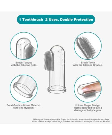 Calmyotis Baby Toothbrush - Finger Toothbrush for Dental Care & Gum Massage (0-24 Months) - 3 Pieces with Storage Box - Buy Online on GoSupps.com