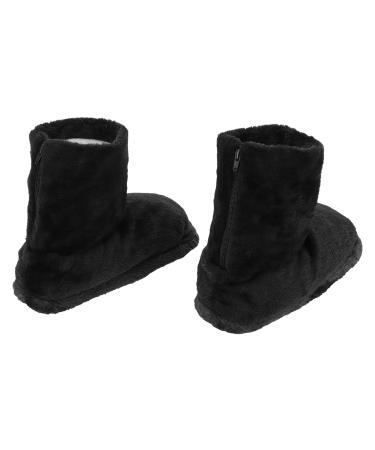 Electric heating shoes USB heating shoes plush soft inside slip resistance warm heated shoes keep warm washable heating shoes car 36-46 (black)