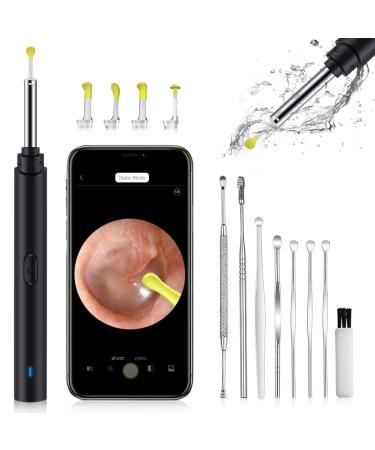 Ear Wax Removal  Hendoct Ear Cleaner Kit  Ear Wax Removal Tool with Camera  with 1080P HD Wireless Ear Otoscope with 6 LED Lights  for Adult  Kids and Pets  for iPhone  iPad  Android Smart Phone Black