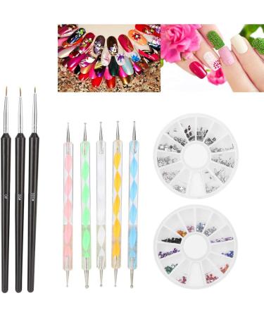 Nail Art Painting Brush Pen Tools Kit Line Drawing Painting Pen Rhinestone Polish Manicure Tools - Buy Online on GoSupps.com