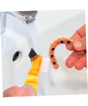 Frcolor 20STK Soft Denture Brushes - Multi-Functional Mini Toothbrushes for False Teeth Cleaning | Double Head Personal Prosthesis Brush | 5 Color Options - Buy Online on GoSupps.com