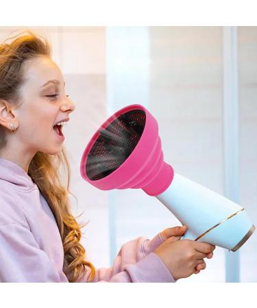Pzuryhg Hair Dryer Attachment - Heat Resistant Silicone Hair Dryer Vent Hood Foldable | Soft Blow Dryer Accessory Multifunctional Hair Styling Supplies for Girls pink - Buy Online on GoSupps.com