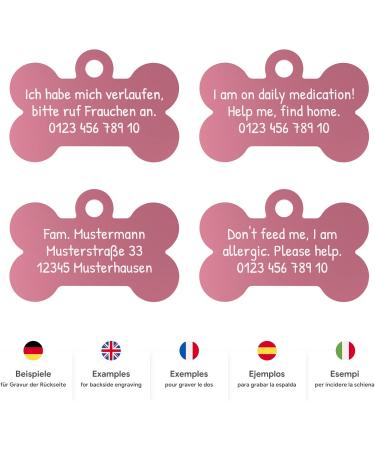 Custom Engraved Pink Dog Tag Bone - ENGRAVO | International Shipping Available - Small 32mm with 2 Key Rings - Buy Online on GoSupps.com