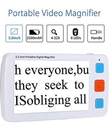 Portable Digital Magnifier Magnification Electronic Low Vision Aids Video Digital Magnifier for Easy Writing for Low Vision Person and Seniors White Chaser of Light - Buy Online on GoSupps.com
