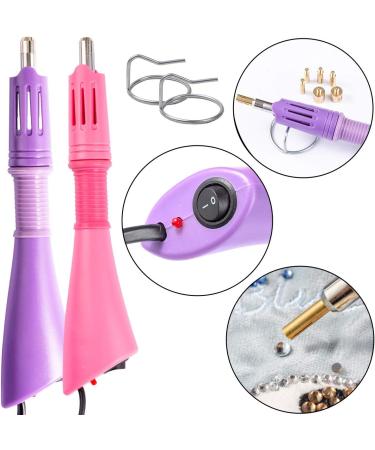 WORTHOFIRST Two Hotfix Applicators with 7200pcs Rhinestones - 14 Colors, 7 Sizes, White/Purple Rhinestone Kit - Buy Online on GoSupps.com