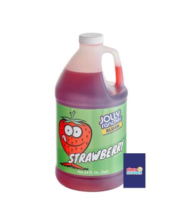ZippySweets - Slushy Machine Syrup Strawberry Flavour 1/2 Gallon 5:1 Concentrate with Bonus Mixing Guide Tastes Like Your Favourite Candy Perfect for Slushie Machines Premium Slushie Syrup
