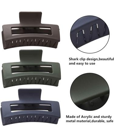 3-Piece French Design Hair Claw Clips - Non-Slip Rectangle Hair Clamps for Women & Girls - Multicolour - Buy Online on GoSupps.com