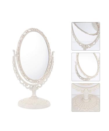 Beaupretty Vintage Oval Desktop Makeup Mirror with Stand - Swivel Double Sided Vanity Cosmetic Mirror - Buy Online on GoSupps.com