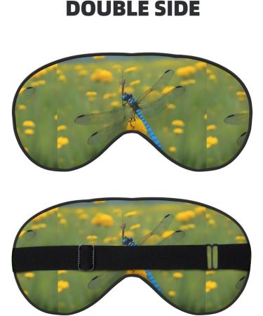 Buy Dragonfly Flower Sleep Mask - Unisex Adjustable Blackout Eye Mask for Travel Home & Yoga - Buy Online on GoSupps.com