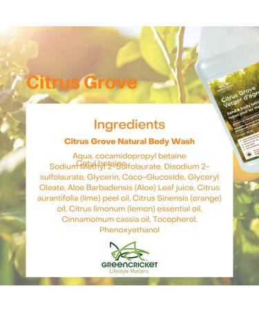 Green Cricket Citrus grove Body Wash Citrus grove 4 L 4000 Milliliters Citrus 4 l (Pack of 1) - Buy Online on GoSupps.com