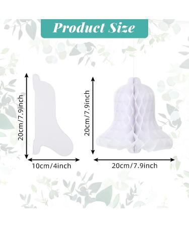 Leitee 12-Piece Wedding Honeycomb Bells - 7.9 Inch Paper Bells for Wedding & Parties - Hanging Decor for Baby Showers & Christmas - White - Buy Online on GoSupps.com