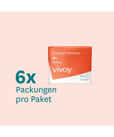Vivoy Discreet Normal Insoles - 60 Individually Packaged Hygiene Inserts for Women | Medium Bladder Weakness & Incontinence | Monthly Supply - Buy Online on GoSupps.com