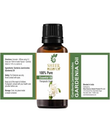 Gardenia Absolute Essential Oil (Gardenia jasminoides) 100% Pure Natural Uncut Therapeutic Grade Oil 50ml - Buy Online on GoSupps.com