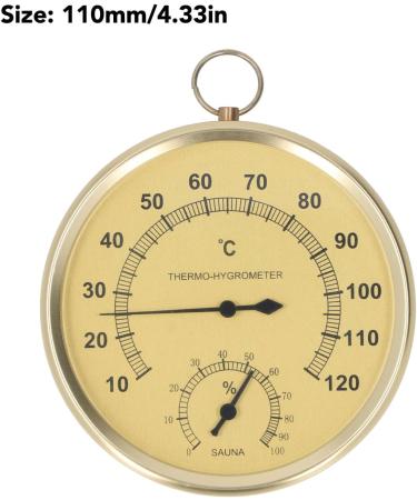 2-in-1 Sauna Hygrometer & Thermometer - Wall-Mounted Aluminum Hydrometer for Home Garden Greenhouse Spa - Buy Online on GoSupps.com