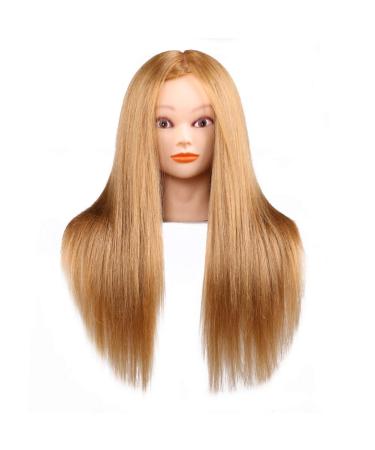 Wangxn training head Real hair 100% hair exercise puppet head cosmetic puppet head hairdressing head for the styling of dye cutting braiding practice