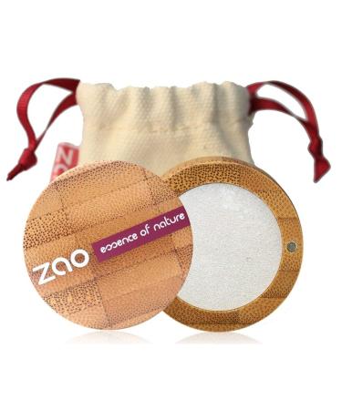 ZAO Pearly Eyeshadow 101 white eye shadow shimmering / pearlescent in refillable bamboo jar