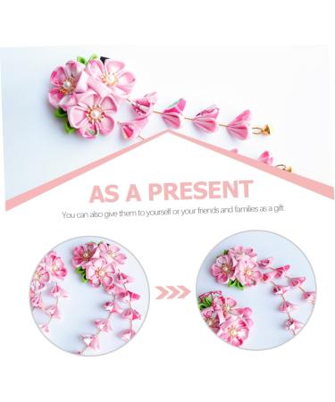 minkissy Japanese Hair Accessories Floral Hair Pins Vintage Kimono Flower Hair Clip Kimono Hair Accessories Kanzashi Hair Ornament Pink Hair Clips Kimono Flower Hairpins Manual Orchid Cloth - Buy Online on GoSupps.com