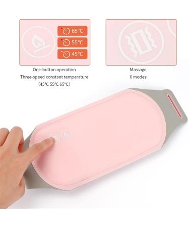 Washable Electrical Heating Palace Belt for Menstrual & Abdominal Pain Relief - 6 Massage Modes | Pink Style 1 - Buy Online on GoSupps.com