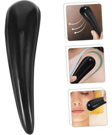 Magiclulu Full Body Gua Sha Massage Tool | Black Buffalo Horn Scraper Board for Neck & Meridian Massage - 12x3.2cm - Buy Online on GoSupps.com