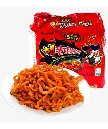 CNMART Samyang Hot Chicken Buldak Ramen HALAL/Pack of 10 Instant Noodles + 1 Free Bottle Samyang Sauce - Assorted 10 Different Flavours Case  - Buy Online on GoSupps.com