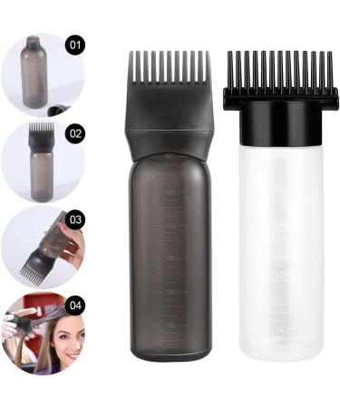 Hair Oil Applicator Bottle Root Comb Applicator Bottles Hair Dye Brush Bottle with Graduated Scale for Scalp Treatment Essential and Hair Coloring Dye Hair Coloring Home Salon Supplies 3 Pack - Buy Online on GoSupps.com