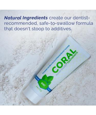 Coral Nano Silver Toothpaste Natural Fluoride Free Whitening & Remineralizing with Coral Calcium SLS Free Safe to Swallow Anti-Plaque & Fresh Breath Mint 4oz Mint 4 Ounce (Pack of 1) - Buy Online on GoSupps.com