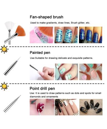 Aruigu Nail Kit - Nail Tool Set with Brushes, Rhinestones, Dust Brush, Butterfly, Glitter, Sequins, Tweezers & Tape Strips in Pink - Buy Online on GoSupps.com