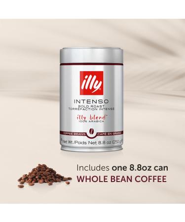 illy Intenso Whole Bean Coffee Bold Roast Intense Robust and Full Flavored With Notes of Deep Cocoa 100% Arabica Coffee No Preservatives 250g Can (Pack of 1) Intenso Bold Roast 250 g (Pack of 1) - Buy Online on GoSupps.com