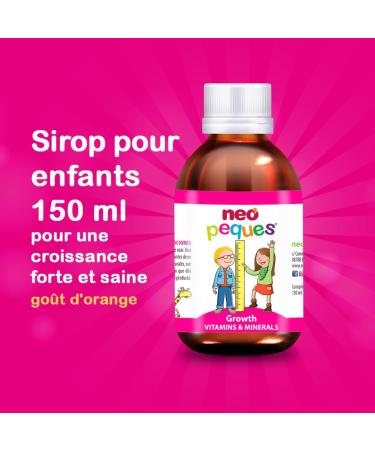 Neo Peques Growth Syrup for Children from 6 Months - 150 ml - 100% Natural Ingredients - Vitamins and Minerals Essential for Growth - Orange Flavor - Buy Online on GoSupps.com