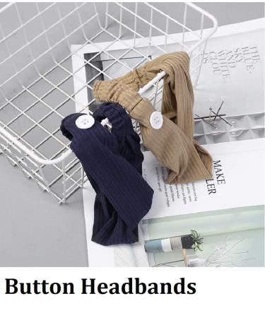 8Pcs Button Headbands for Nurses - Non Slip Elastic Hair Bands for Women - Boho Stretchy Turban Headwrap - Color 5 - Buy Online on GoSupps.com