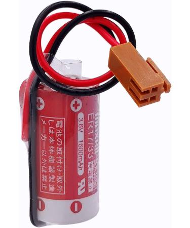 Buy Pack of 20 ER17/33 3.6V 1600mAh Non-Rechargeable Industrial Control Batteries with 2-Pin Brown Plug - Perfect for PLC & International Shipping - Buy Online on GoSupps.com