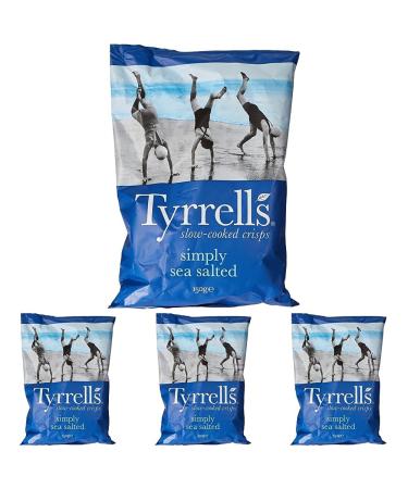 Tyrrells slow-cooked crisps Lightly Sea Salted (1 x 150 g) (Pack of 4) Lightly Sea Salted 150 g (Pack of 4)