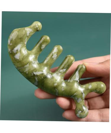 Magiclulu Jade Massage Comb - Scalp & Body Massager Tool | Natural Jade Handicrafts | 11.50x4.50cm Green - Buy Online on GoSupps.com