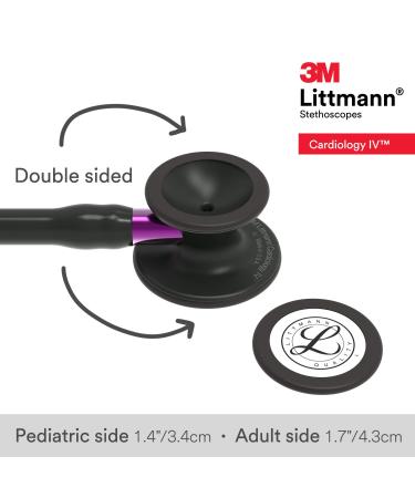 3M Littmann Cardiology IV Stethoscope | Black Finish Chestpiece & Tube | Violet Stem | 27 inch - Buy Online on GoSupps.com